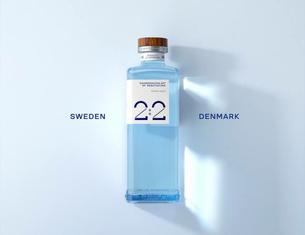 Graphic depiction of the score 2:2 on the bottle, inspired by the real football story from Euro 2004
