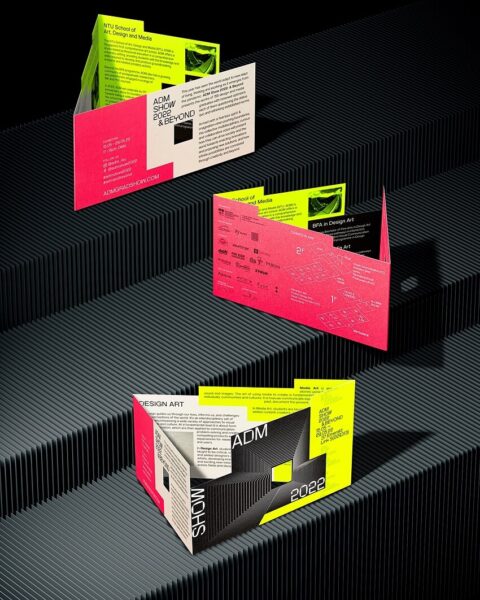 Tickets for the ADM Show presented from different sides, showcasing the comprehensive brand presentation.