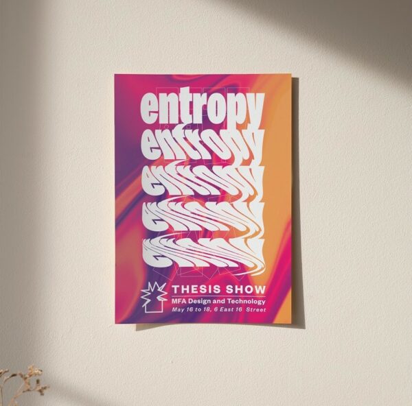 A striking single typography-led poster from Shristi Singh's acclaimed project, "Entropy."