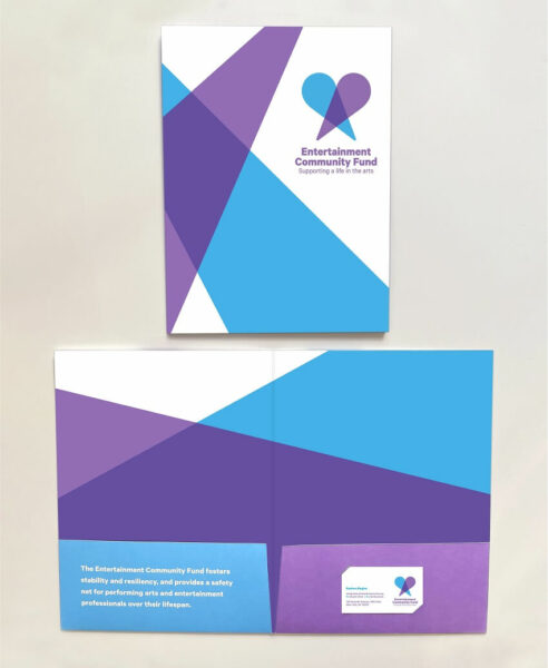 the stationery adorned with the new branding of the Entertainment Community Fund