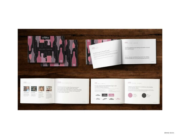 The Pourium Rebranding - Branding Book: Comprehensive book capturing the brand's journey.