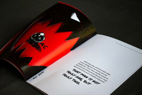 View of the Jekyll & Hyde publication showcasing intricate typography and thematic illustrations.
