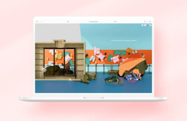 Close-up of interactive web elements focusing on the fashion and textile features in Four Typologies.