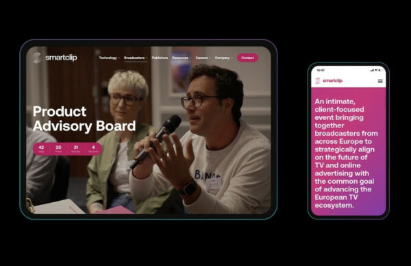 Screenshot of smartclip’s client‑focused signature event landing page