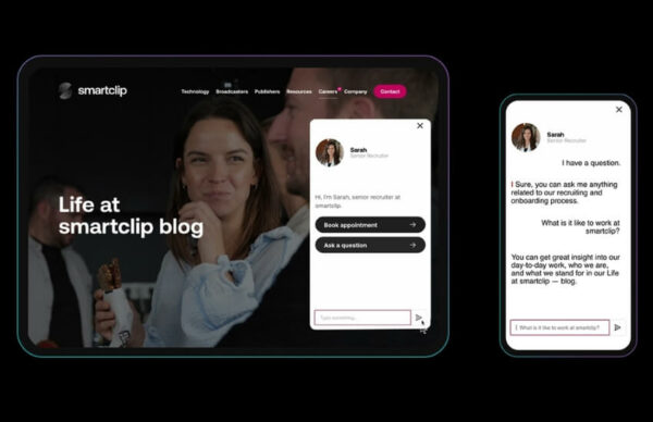 Virtual HR assistant interface from smartclip’s recruitment tool