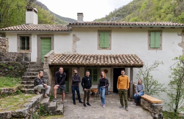 The creative team of Rašić+Vrabec working on the exhibition design