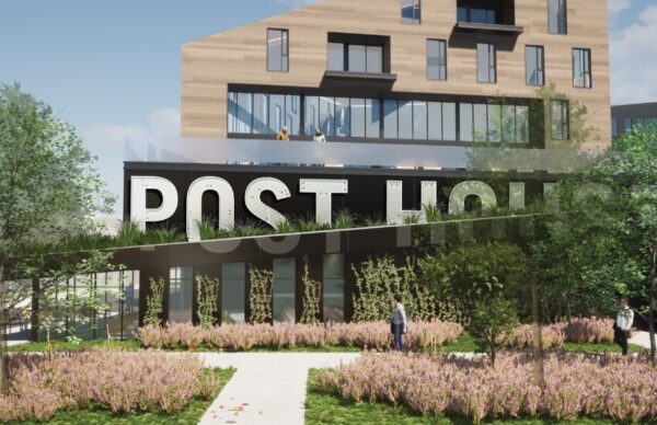 Exterior view of the Post House building showcasing The Register signage