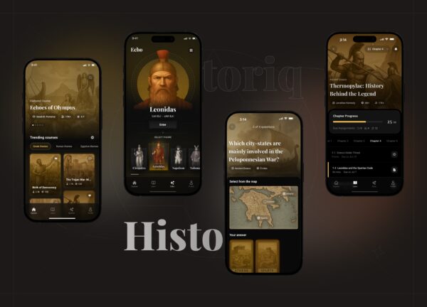 AI-powered learning interface in Historiq app showing dynamic content