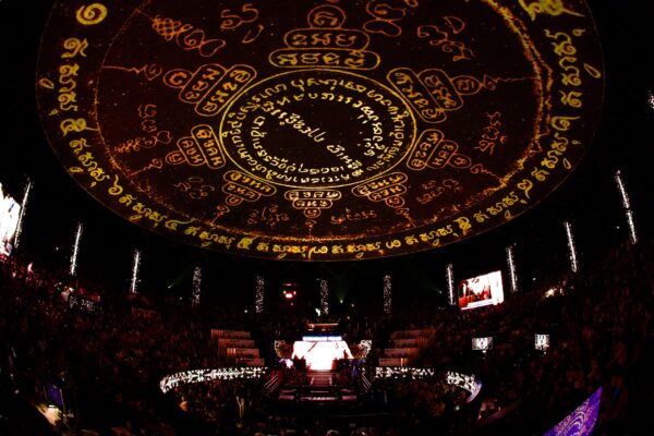 Audience experiencing immersive Muay Thai storytelling at Rajadamnern