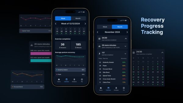 Alia app showing real-time posture tracking and feedback