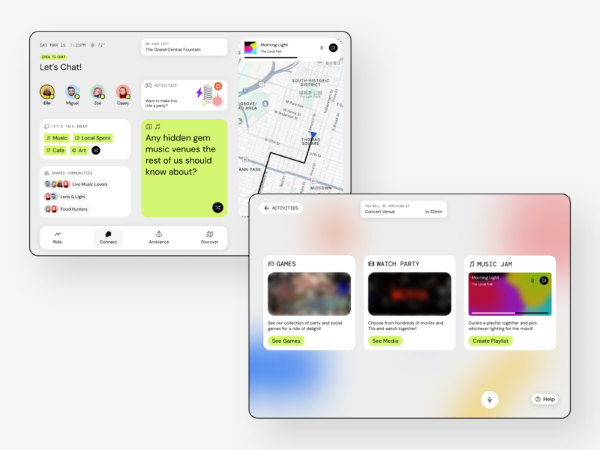 CoMove app interface with contextual travel recommendations
