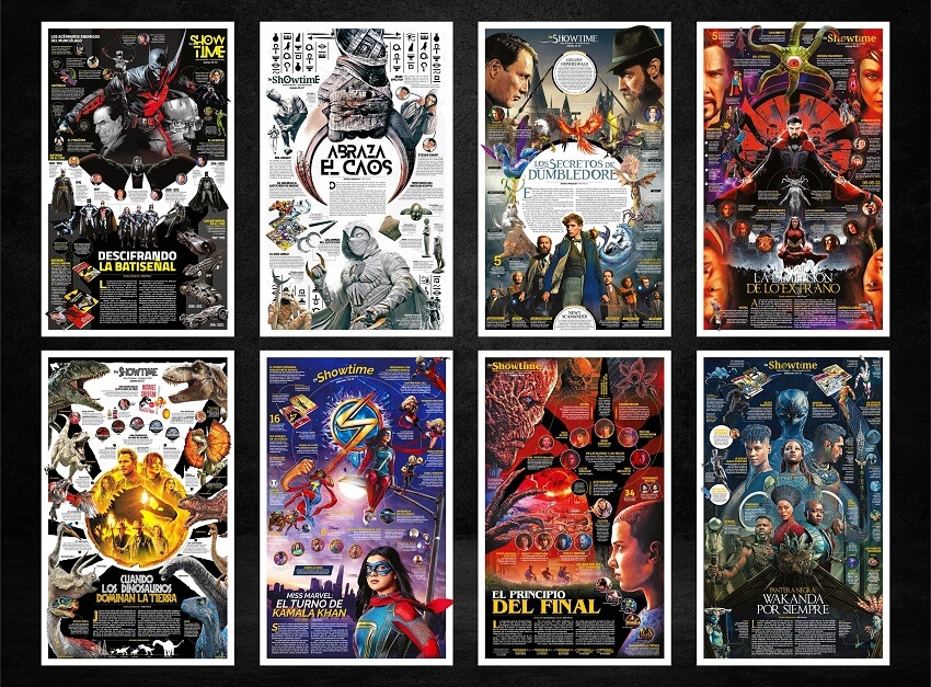 A captivating display of Atilio Flores' award-winning cinema infographics