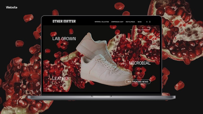 Biomaterial introduction on the platform with shoes surrounded by signs