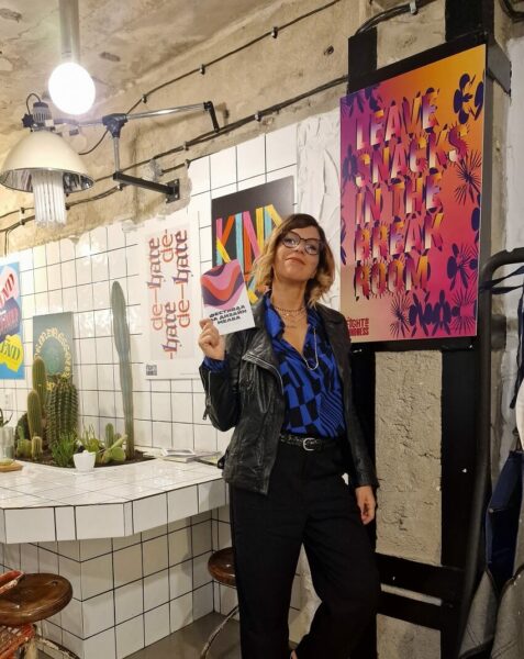 Debora Manetti immersed in her creative space