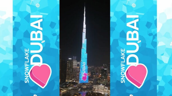 Snowflake Campaign Projection on Burj Khalifa - Exemplifying stunning Communication Design in action.