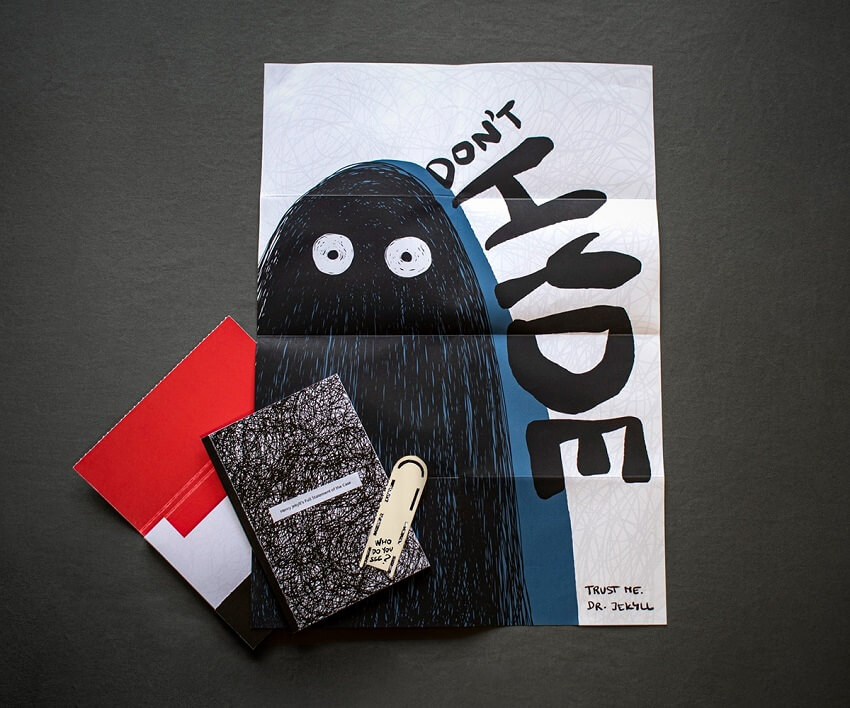 Bold and emotive cover from Kat Kopecka's Jekyll & Hyde project, emblazoned with the title