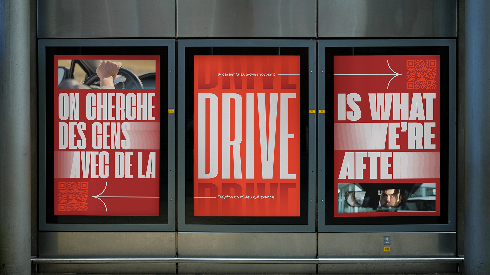 Ma carrière en concessionnaire bold typography campaign visual