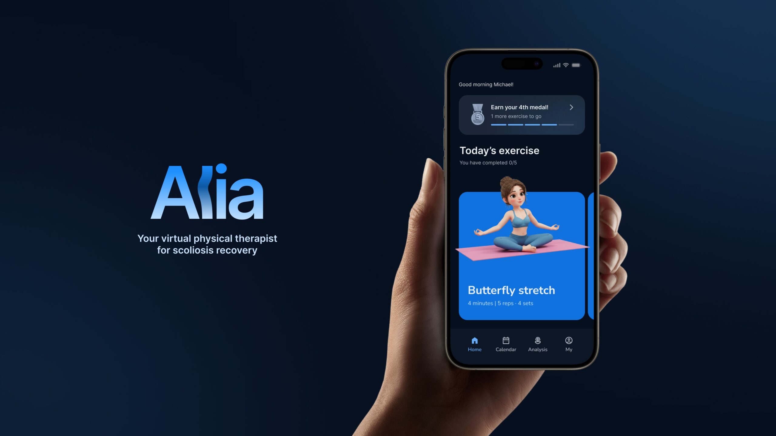 Augmented reality physical therapy experience in the Alia app